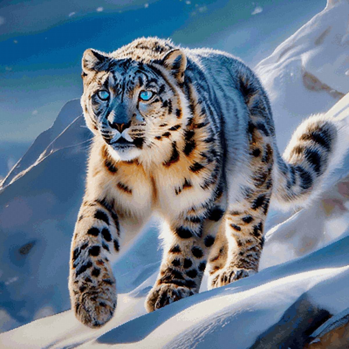 Ирбис - снежный барс, животные, ирбис, дикие кошки, зима - предпросмотр