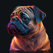 Схема вышивки «Неоновый бульдожек»