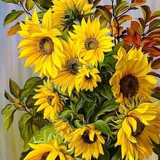 Схема вышивки «подсолнухи»