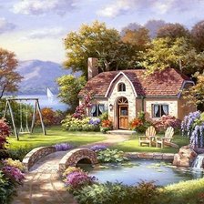 Схема вышивки «Cottage»