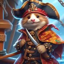 Схема вышивки «Хорек-пират»