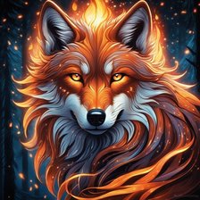 Схема вышивки «Космический лис»