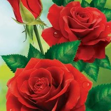 Схема вышивки «Алые розы»