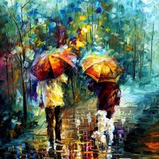 Схема вышивки «Двое под дождем»