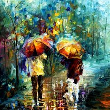 Схема вышивки «Прогулка под дождем»