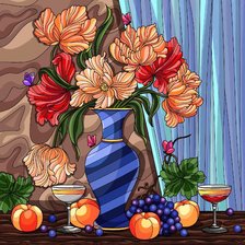 Схема вышивки «Нтюрмотр с цветами»