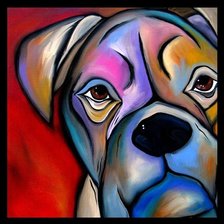 Схема вышивки «Портрет знакомого боксера. Художник Steven Schuman»