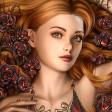 Mujer sirena pelirroja.