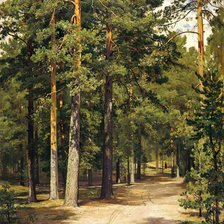 Схема вышивки «Дорога в сосновом лесу. Иван Шишкин»