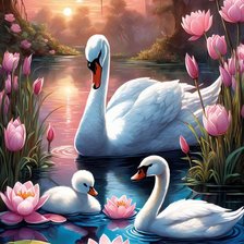 Схема вышивки «Лебеди»