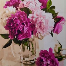 Схема вышивки «Пионы в кувшине (Чудо-холст)»