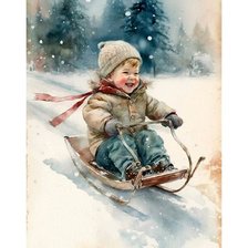 Схема вышивки «sledding»