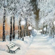 Схема вышивки «Зимняя аллея»