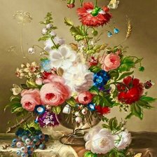 Схема вышивки «Букет 742»