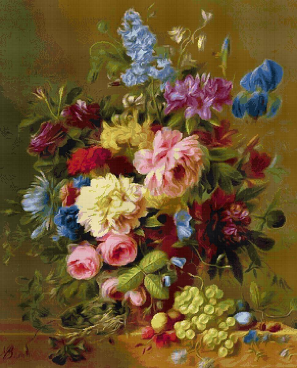 Букет - цветы, букет, картина, живопись - предпросмотр