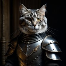 Схема вышивки «Кот в доспехах»