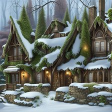 Схема вышивки «Fantasy Cottage»