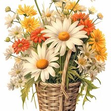 Схема вышивки «Цветы в корзине»