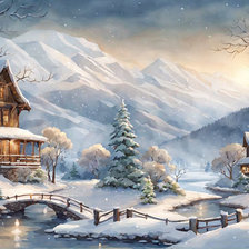 Схема вышивки «Peisaj de iarna»