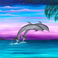 Схема вышивки «Дельфины»