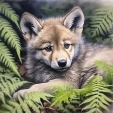 Схема вышивки «Волчонок»