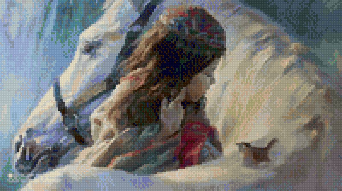 Девочка с конём - девочка, конь, казахстан - предпросмотр