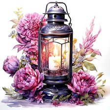 Фонарь и пионы(ДМС)