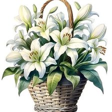 Схема вышивки «Лилии в корзине»