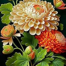 Схема вышивки «Хризантемы»