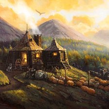 Схема вышивки «Домик Хагрида»