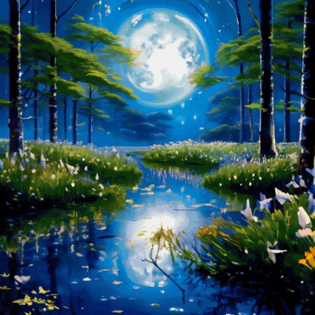 Лунная поляна - пейзаж - предпросмотр