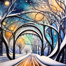 Схема вышивки «Сюрреалистический пейзаж»