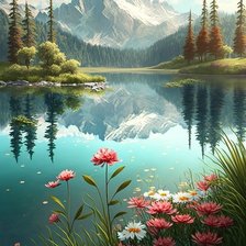 Схема вышивки «Озеро»