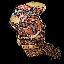 Схема вышивки «баба яга на варежки-2»