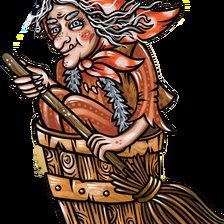 Схема вышивки «баба яга на варежки-22»