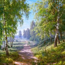 Схема вышивки «березовая роща»