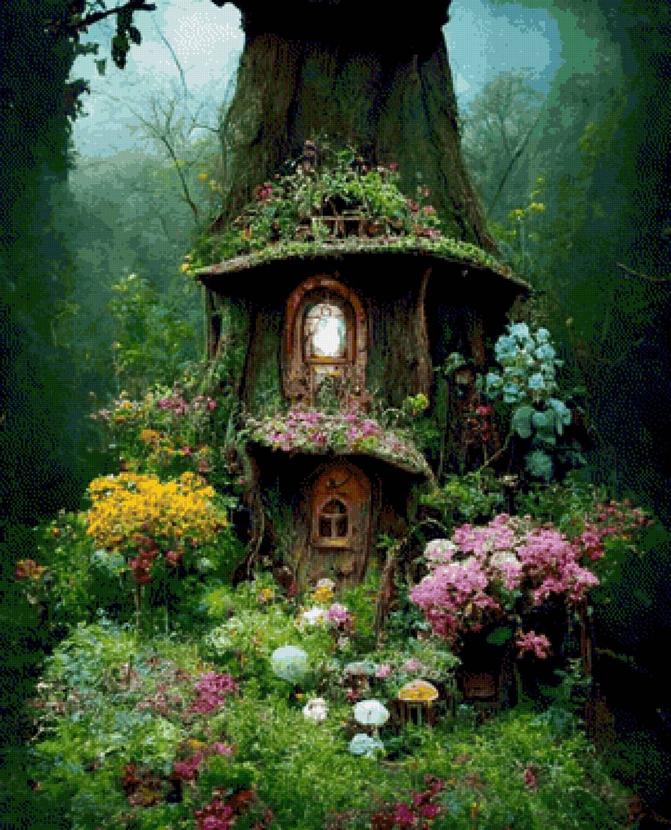 Дом - лес, дом, дерево - предпросмотр