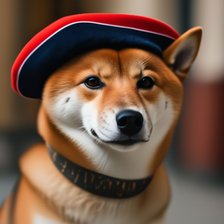 Схема вышивки «Шиба ину в беретке»