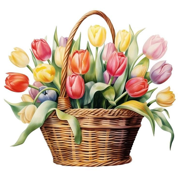 Карзина тюльпанов - карзина тюльпанов - оригинал