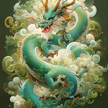 Схема вышивки «Голубой дракон»