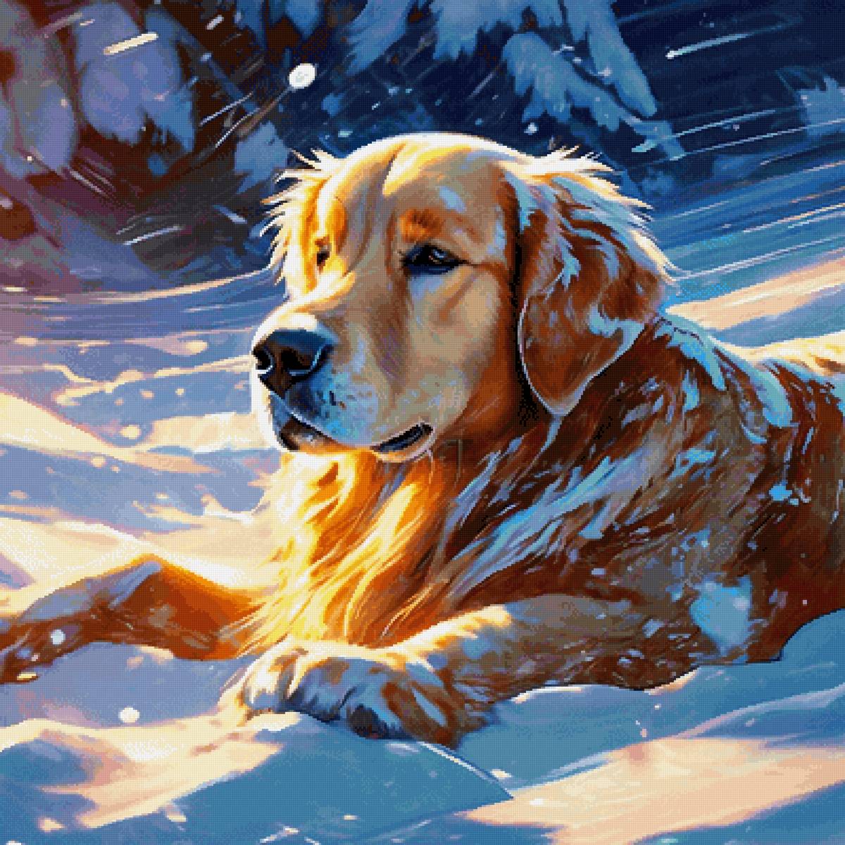 Лабрадор в снегу - животные, собаки, собака - предпросмотр