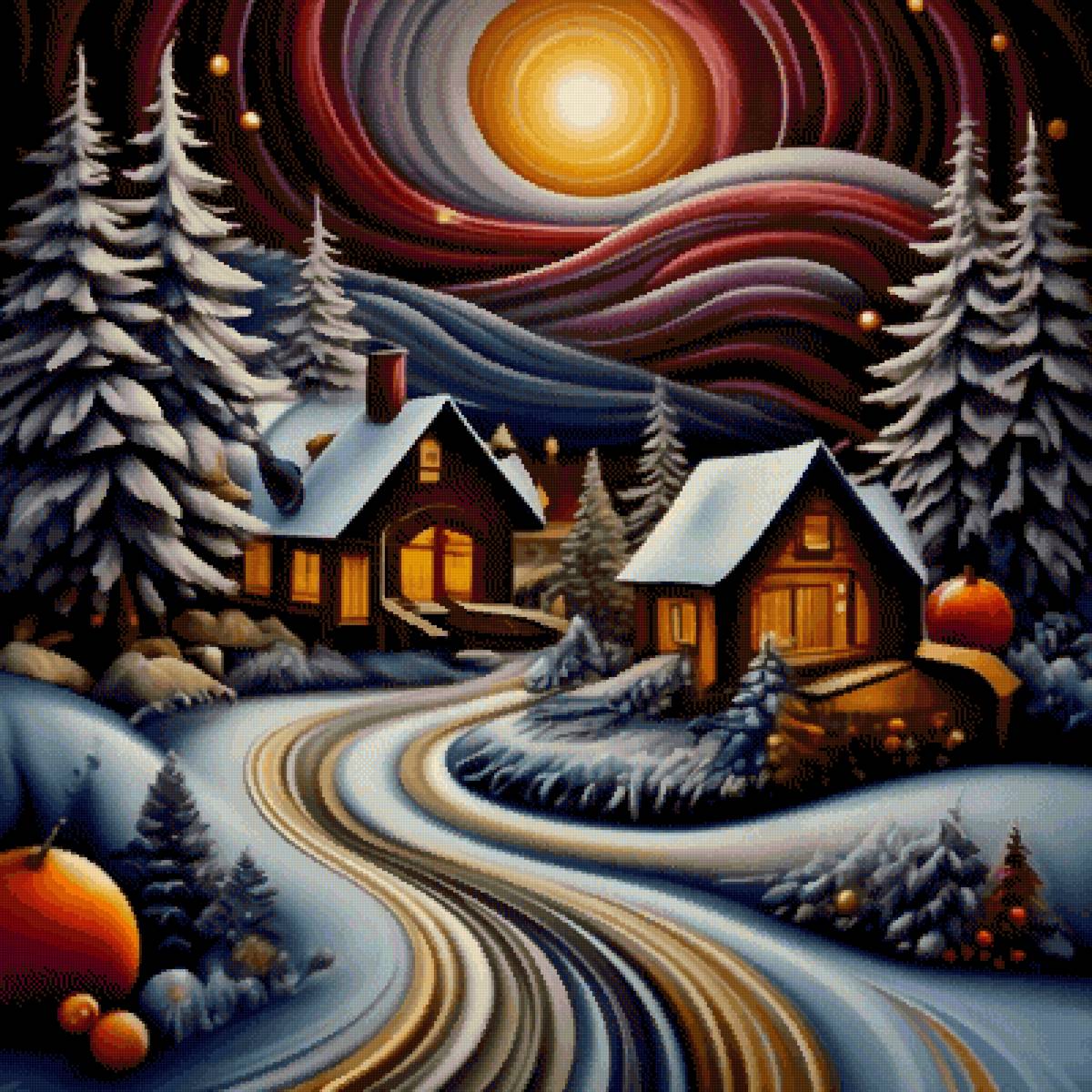 Поп-арт пейзаж - пейзаж, опо-арт - предпросмотр