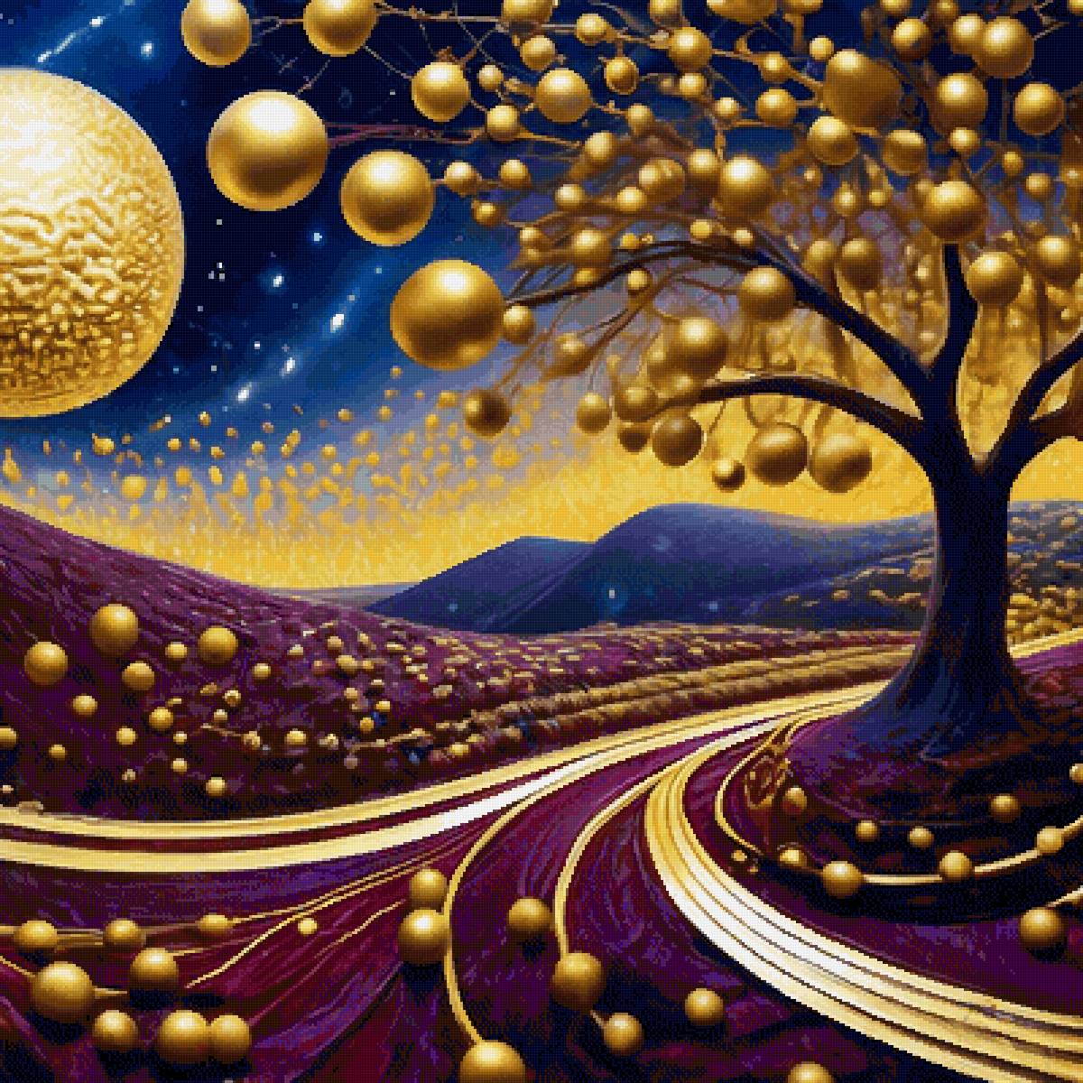 Поп-арт пейзаж - предпросмотр