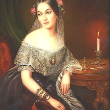 Схема вышивки «Dama cu camelii»