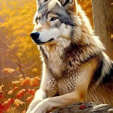 Схема вышивки «Волк»