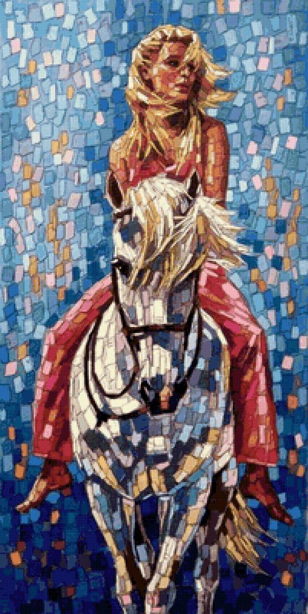 всадница - мозаика - предпросмотр