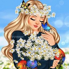 Схема вышивки «девушка»