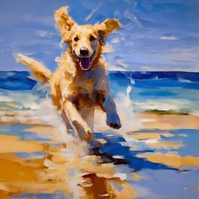 Схема вышивки «Весёлый щен»