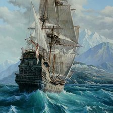 Схема вышивки «Галеон»