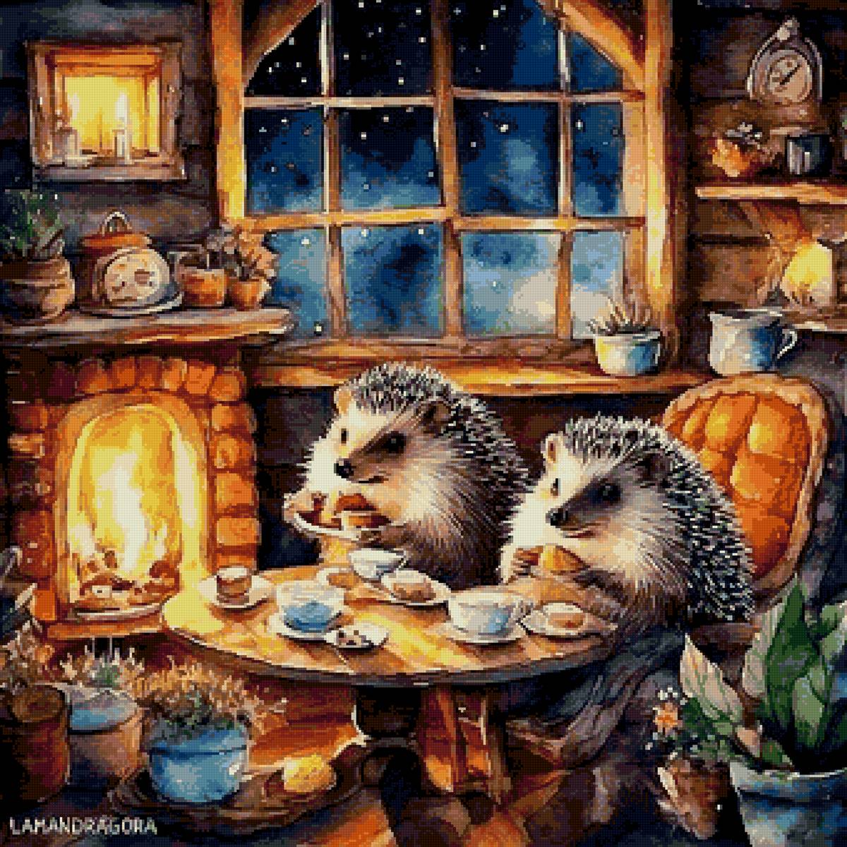 №2736683 - камин, сказка, ежики - предпросмотр